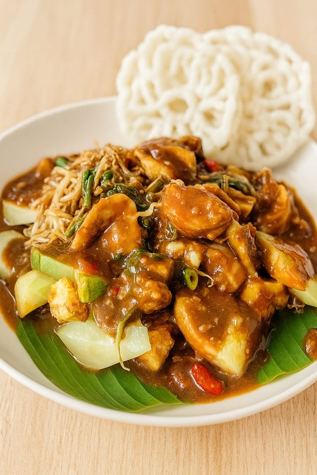 Rujak sayur dengan bumbu petis